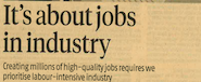 It's about jobs in industry